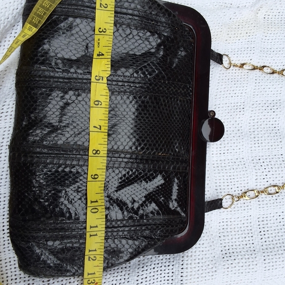 Vintage‎ Lucite closure snakeskin bag - Picture 12 of 16